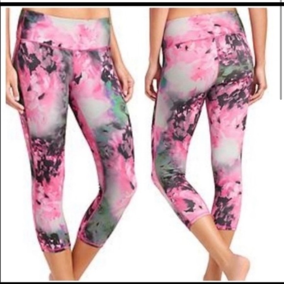 ATHLETA Chaturanga Bloom Floral Rose Leggings Pink Grey Small - Picture 3 of 15